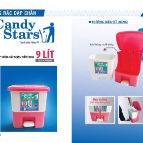 Thùng rác đạp vuông Candy 9L