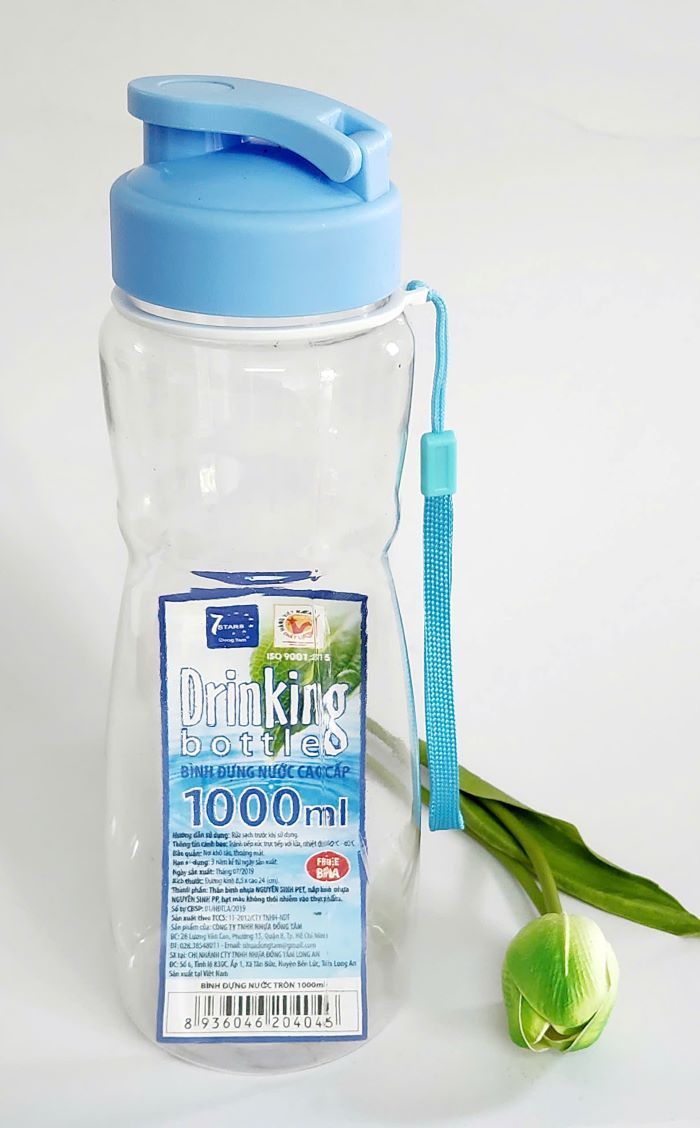 Bình đựng nước tròn pet 1 lít